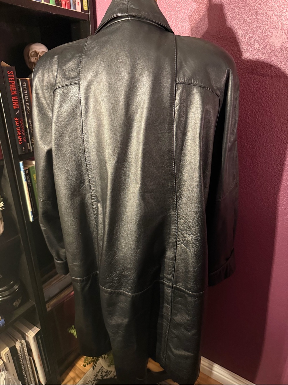 Vintage Genuine Leather Oversized Trench Coat by Laurice. - Picture 5 of 6